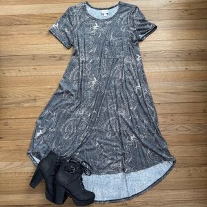 Lularoe Carly Gray Patterned Dress